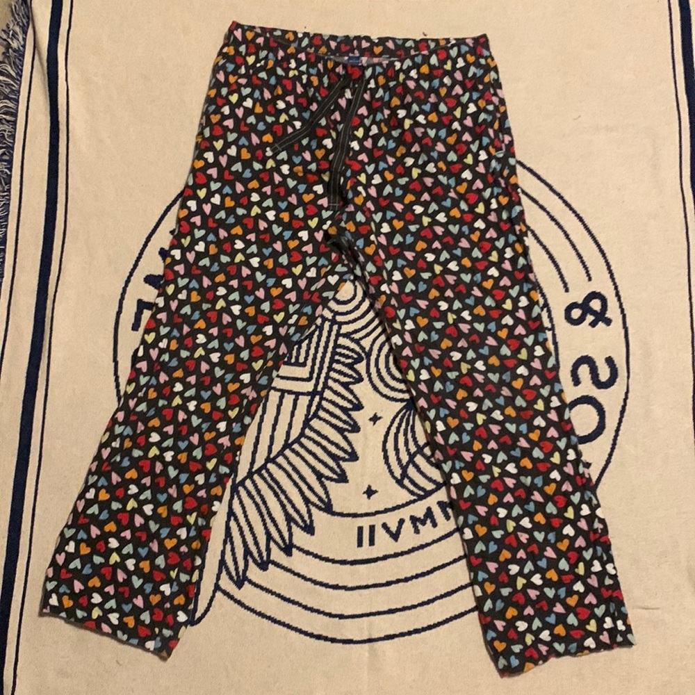 Unisex Rainbow Heart Pajama Pants